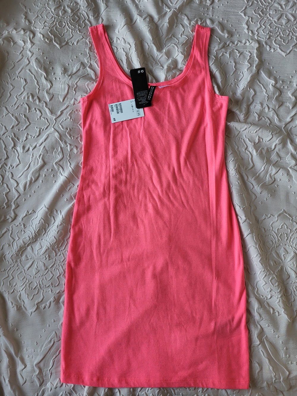 H&M Pink Ribbed Tank Dress - Neon Pink